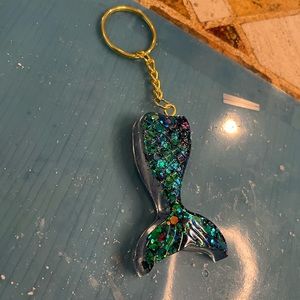 Mermaid tail resin keychain